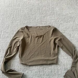 COPY - ALO mesh Women's Long Sleeve Top in Tan